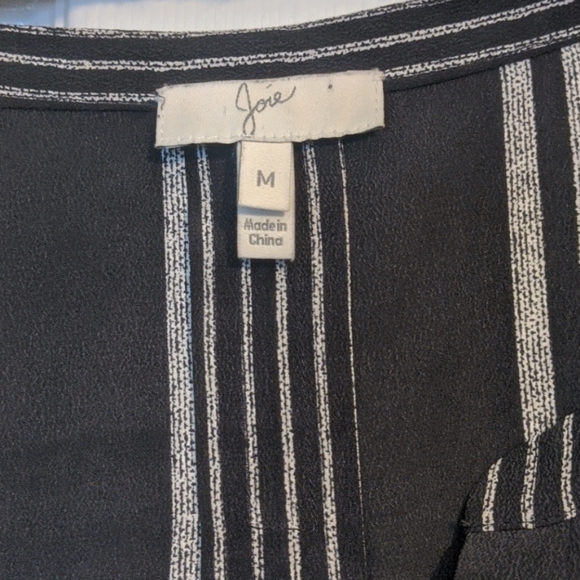 Joie black and white silk blouse M - Picture 2 of 4